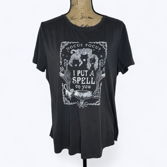 Disney Hocus Pocus T Shirt Sz XL Gray I Put A Spell On You Halloween Maurices - Picture 1 of 13